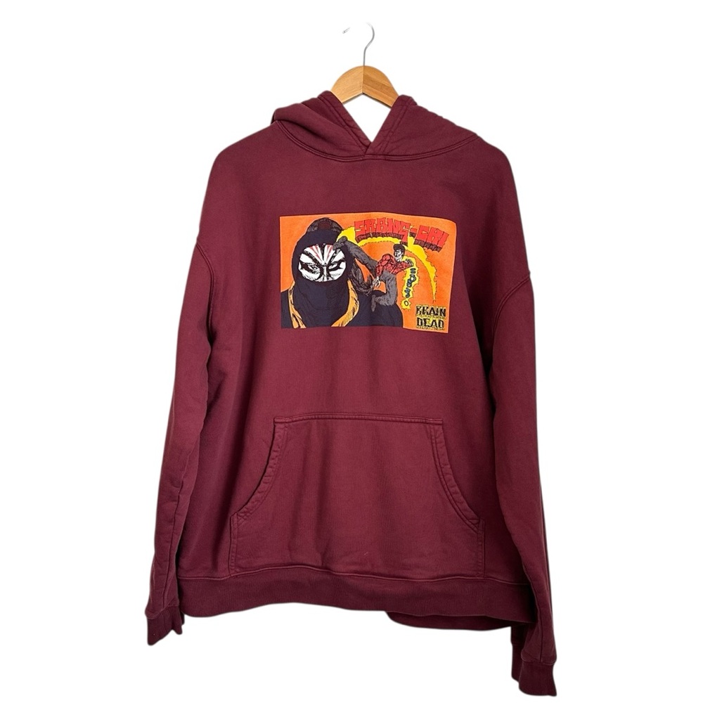 Brain Dead Mens Marvel Shang-Chi Hoodie Sweatshirt Sz XL Burgundy Pullover